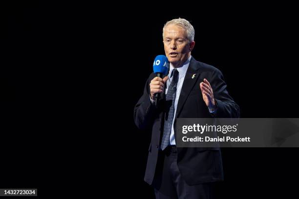 Craig Tiley, CEO of Tennis Australia, speaks during the 2023 Australian Open launch at Melbourne Park on October 12, 2022 in Melbourne, Australia.