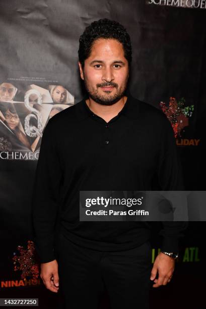 Actor Javier Vazquez Jr. Attends the Atlanta screening of "Scheme Queens" at Regal Atlantic Station on October 11, 2022 in Atlanta, Georgia.