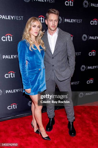 Melissa Roxburgh and Josh Dallas attend the "Manifest" season 4 screening during the 2022 PaleyFest NY at Paley Museum on October 11, 2022 in New...