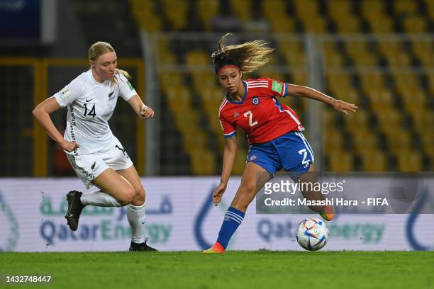 TAnaís Almendra Cifuentes San Juan of Chile in action during the FIFA U-17 Women's World Cup 2022 Chile v Nigeria at Pandit Jawaharlal Nehru Stadium...