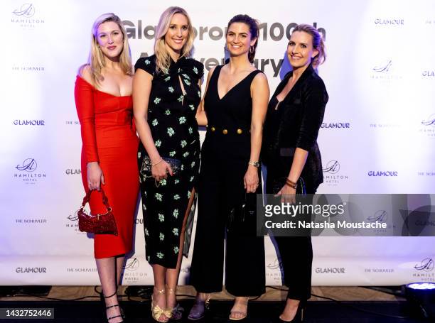 Olivia Nuzzi, Meredith McGraw, Kaitlan Collins and Poppy Harlow attend A Glamorous 100th Anniversary with Glamour and Hamilton Hotel on October 11,...