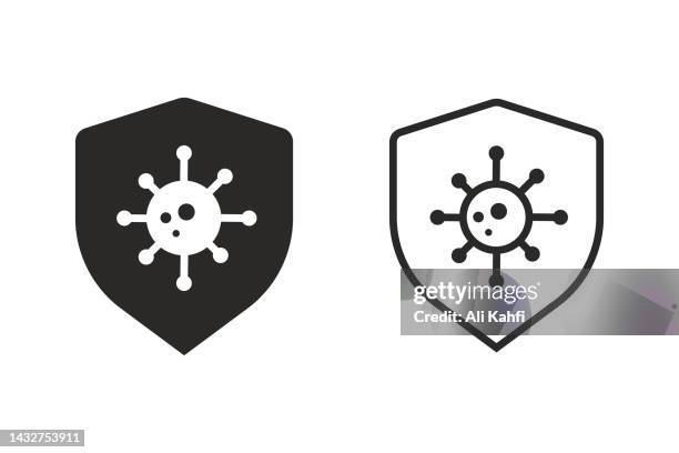 bacteria protection icon - armed forces logo stock illustrations