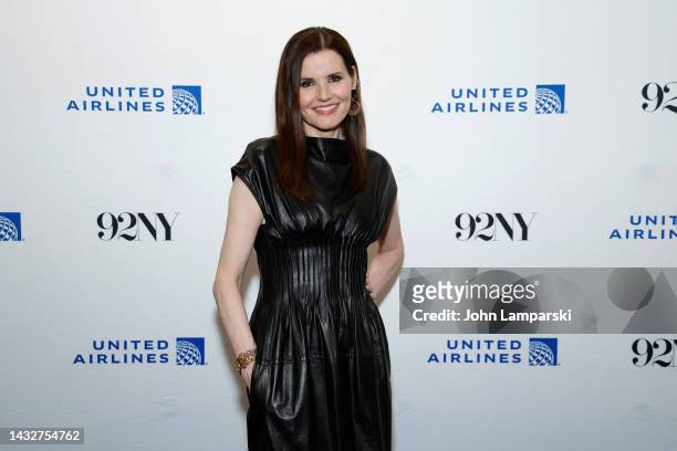 Geena Davis promotes her book "Dying of Politeness" at 92NY on October 11, 2022 in New York City.