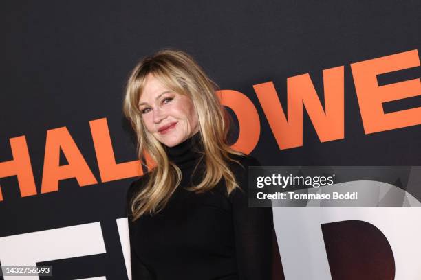 Melanie Griffith attends the Universal Pictures World Premiere Of "Halloween Ends" on October 11, 2022 in Los Angeles, California.