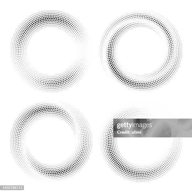 halftone circles - concentric rings vector line stock illustrations