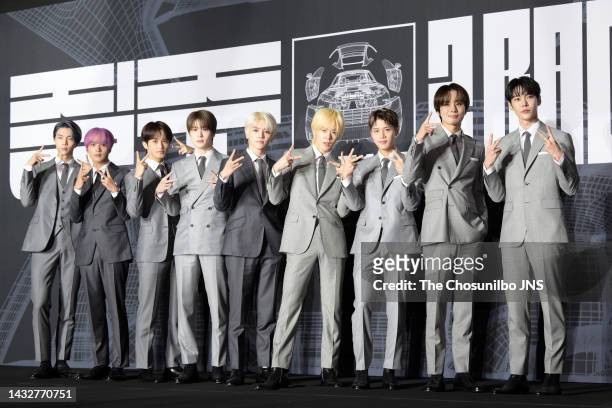 Attends NCT 127's 4th album '2 BADDIES' release press conference at Sofitel Ambassador Seoul on September 16, 2022 in Seoul, South Korea.