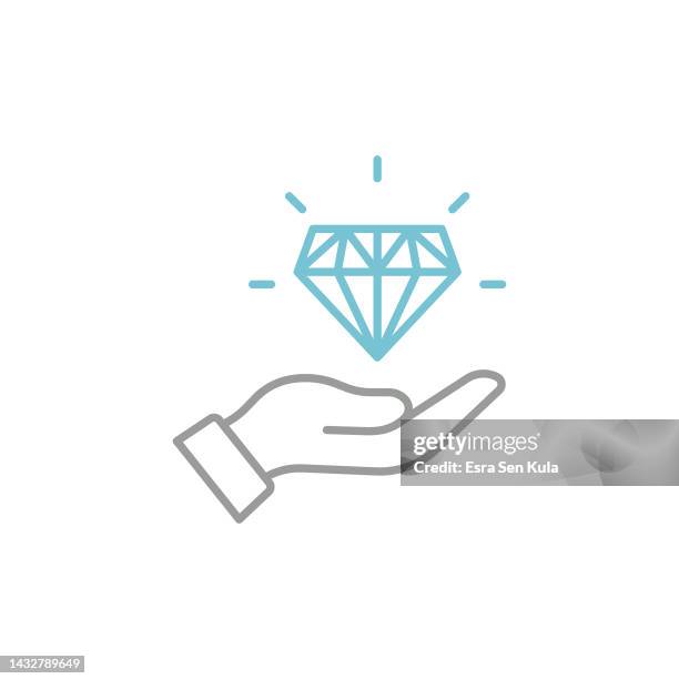 diamant-mitgliedschaft farbige linie symbol-design mit bearbeitbarem strich - oberschicht stock-grafiken, -clipart, -cartoons und -symbole