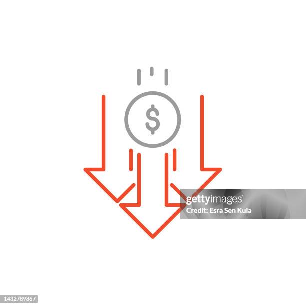 global crisis line colored icon design with editable stroke - crumble stock illustrations