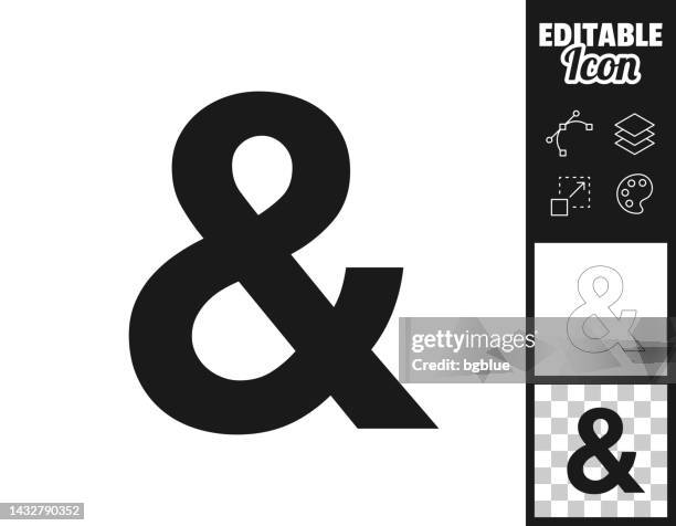 ampersand symbol. icon for design. easily editable - ampersand stock illustrations