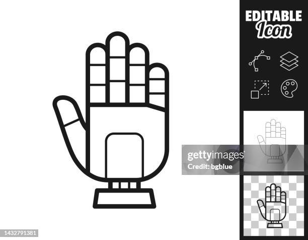 robot hand. icon for design. easily editable - robotic process automation stock illustrations
