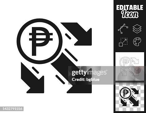 Peso decrease. Icon for design. Easily editable Peso decrease. Icon for design. Easily editable