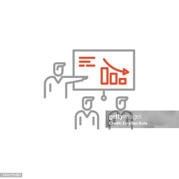 presentation colored line icon design with editable stroke - report problem icon stock illustrations