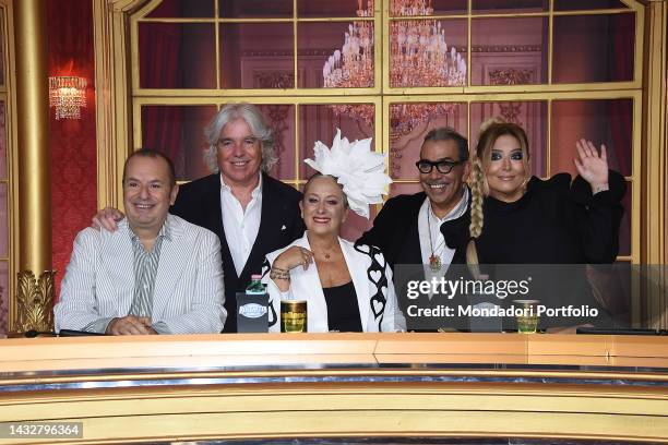 The members of the jury Fabio Canino, Ivan Zazzaroni, Carolyn Smith, Guillermo Mariotto and Selvaggia Lucarelli during the first episode of the...