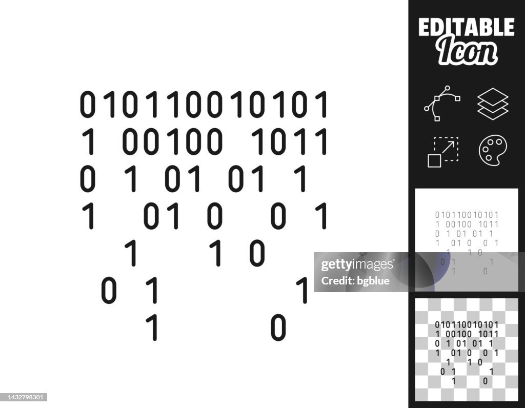 Fallender Binärcode. Icon für Design. Leicht editierbar