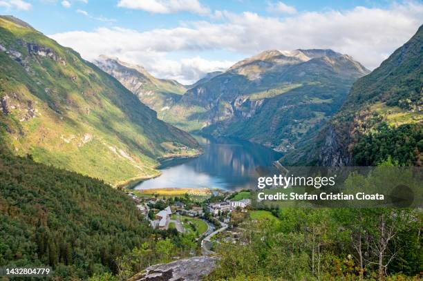 geirangerfjord the most famous natural landmark in norway - stavanger stock-fotos und bilder