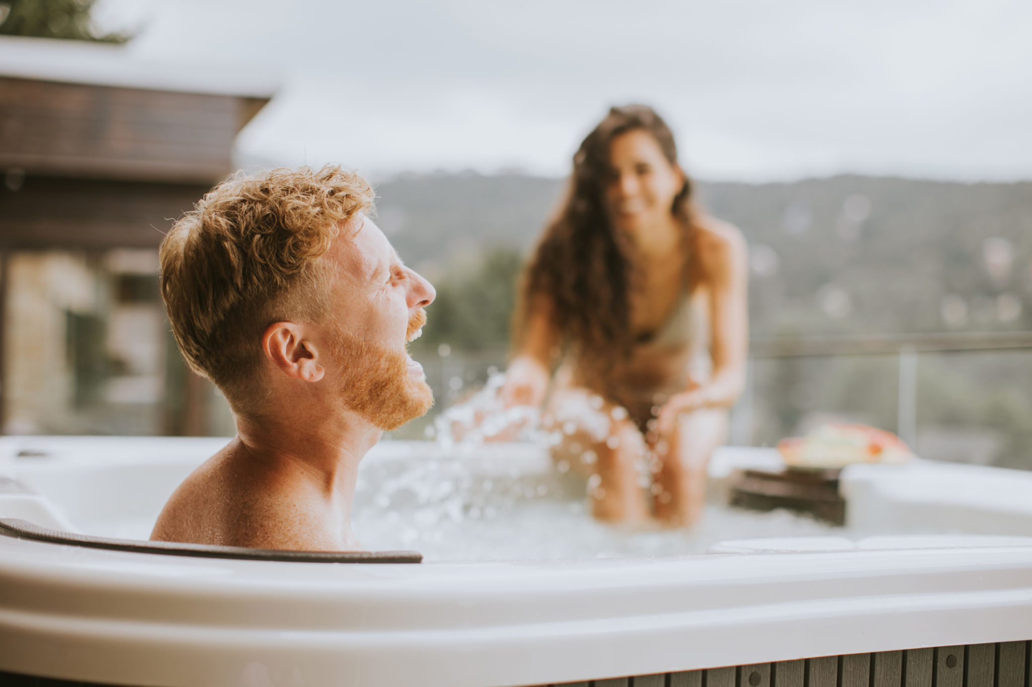 couple relaxing spa