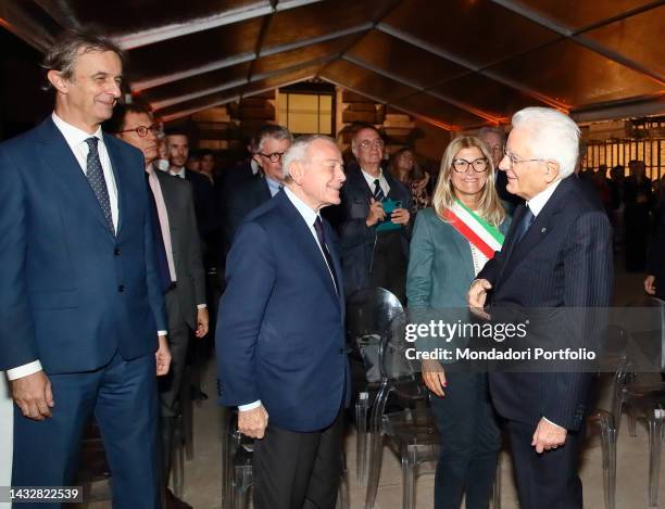 The President of the Republic Sergio Mattarella greets Gianni Letta, journalist and former Undersecretary of State to the Presidency of the Council...