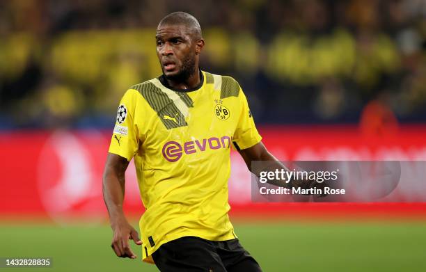 Anthony Modeste of Borussia Dortmund runs during the UEFA Champions League group G match between Borussia Dortmund and Sevilla FC at Signal Iduna...