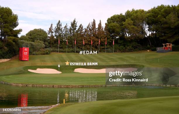 General view of the 17th green during the pro-am event prior to the Estrella Damm N.A. Andalucía Masters at Real Club Valderrama on October 12, 2022...