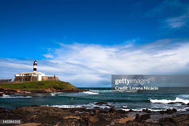 farol da barra lighthouse - lorena day stock-fotos und bilder