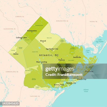 NJ Atlantic County Vector Map Green NJ Atlantic County Vector Map Green