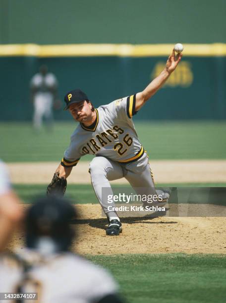 Neal Heaton, Left handed Pitcher for the Pittsburgh Pirates throwing a pitch during the Major League Baseball National League West game against the...