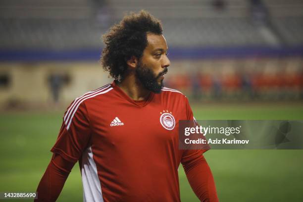 Marcelo of Olympiacos Piraeus during the training session ahead of the UEFA Europa League Group G match between Qarabag FK and Olympiacos at Tofig...