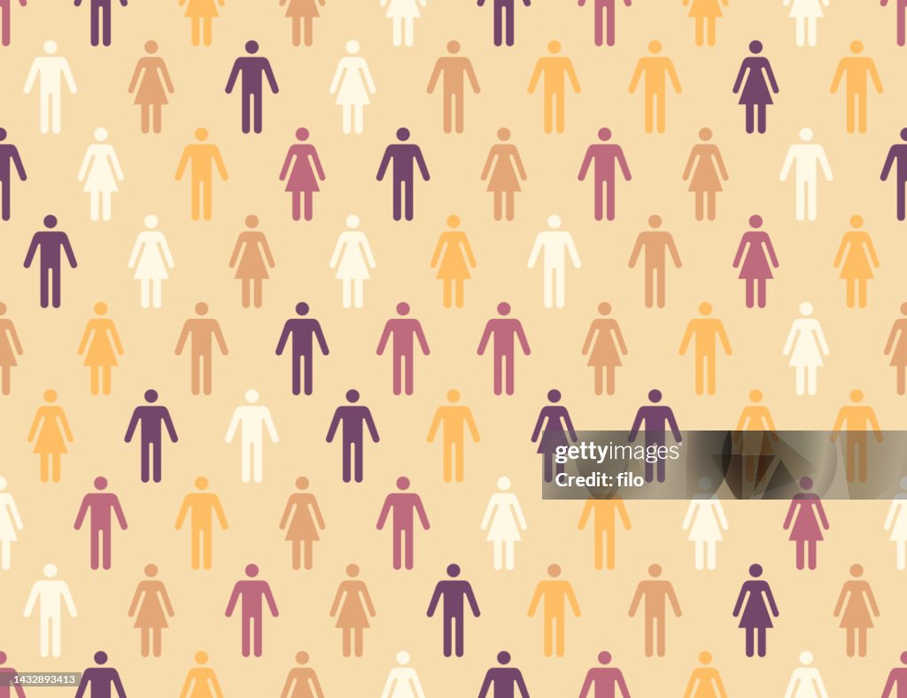 Diverse People Seamless Background