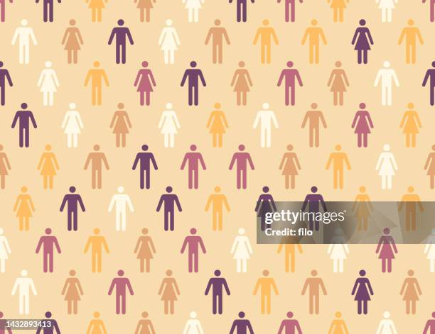 diverse people seamless background - ageing population stock illustrations