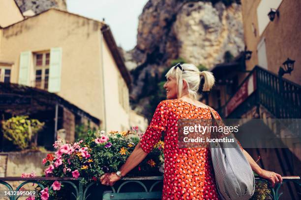 exploring moustiers ste-marie, provence, france - nice old town stock pictures, royalty-free photos & images