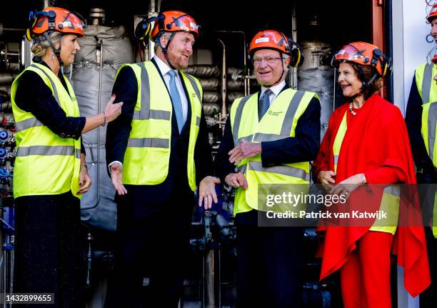 King Willem-Alexander of The Netherlands, Queen Maxima of The Netherlands and King Carl Gustaf XVI of Sweden and Queen Silvia of Sweden visit...