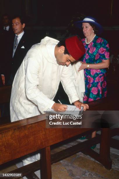 Prince Moulay Rashid of Morocco attends the Wedding Ceremony of Maria Garcia de la Rasilla y de Gortazar and Prince Konstantin of Bulgaria on July...