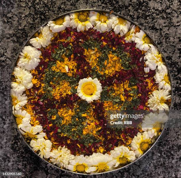 flower rangoli - pongal festival stock pictures, royalty-free photos & images