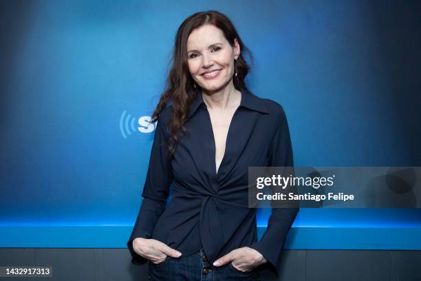 Geena Davis visits SiriusXM Studios on October 12, 2022 in New York City.