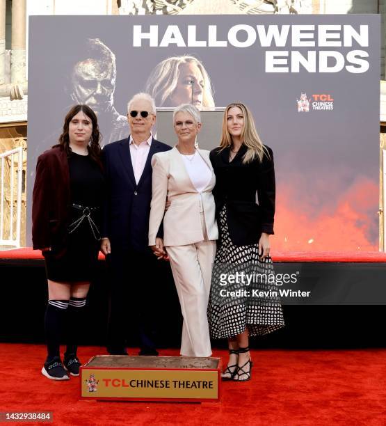 Ruby Guest, Christopher Guest, Jamie Lee Curtis and Annie Guest attend the Jamie Lee Curtis Hand and Footprint In Cement Ceremony at TCL Chinese...