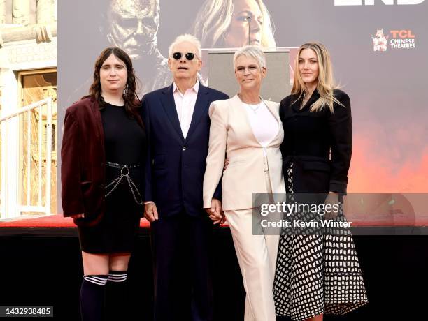 Ruby Guest, Christopher Guest, Jamie Lee Curtis and Annie Guest attend the Jamie Lee Curtis Hand and Footprint In Cement Ceremony at TCL Chinese...