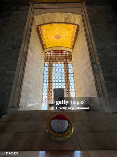 interior shot of anitkabir, the mausoleum of mustafa kemal atatürk - ataturk mausoleum stock pictures, royalty-free photos & images