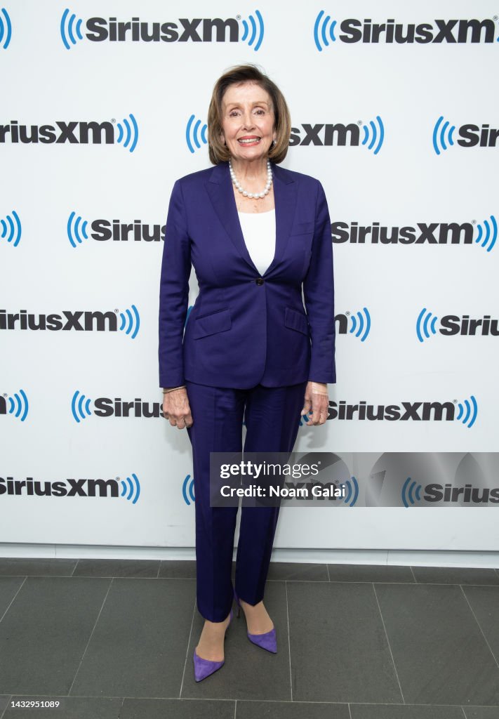 Speaker Of The House Nancy Pelosi Is Interviewed By SiriusXM Progress Host Zerlina Maxwell At SiriusXM's New York Studio