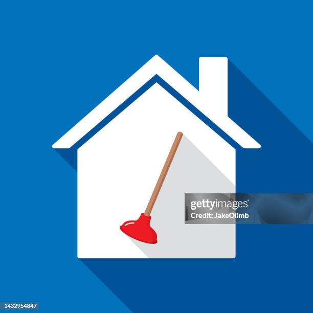 house plunger icon flat - plunger stock illustrations