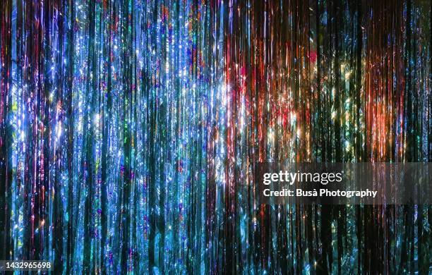 colorful tinsel glitter curtain - fringing ストックフォトと画像
