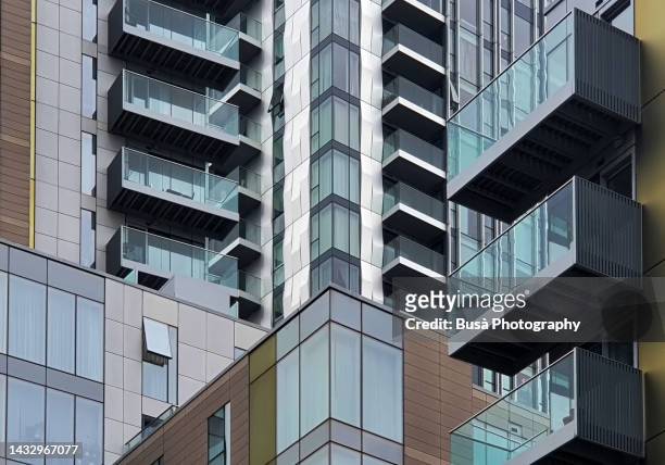 new residential buildings with modern cladding in london, england - new england council stock pictures, royalty-free photos & images
