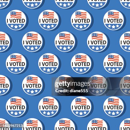I Voted Button Seamless Pattern I Voted Button Seamless Pattern