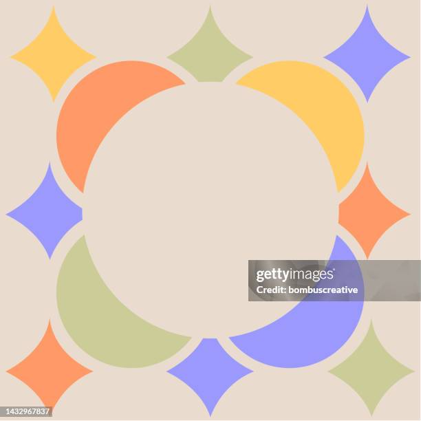 retro shapes background - graphic print fabric stock illustrations