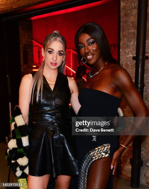 Harriet Rose and AJ Odudu attend the 2022 Virgin Atlantic Attitude Awards at The Roundhouse on October 12, 2022 in London, England.