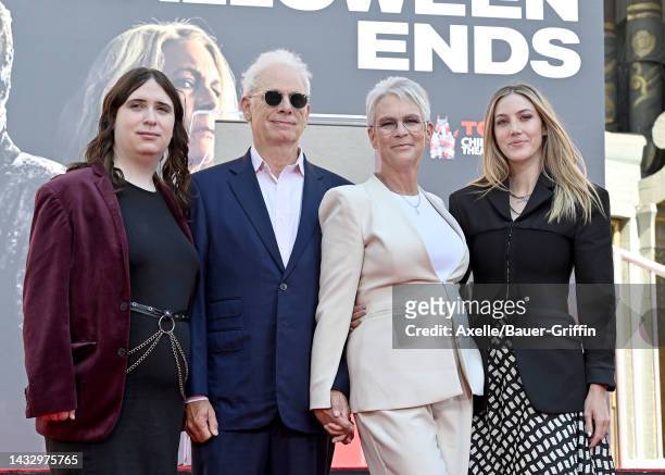 Ruby Guest, Christopher Guest, Jamie Lee Curtis and Annie Guest attend the Jamie Lee Curtis Hand and Footprint Ceremony at TCL Chinese Theatre on...