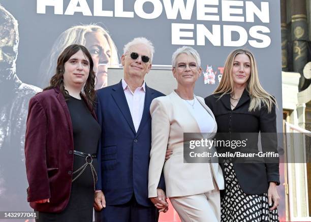 Ruby Guest, Christopher Guest, Jamie Lee Curtis and Annie Guest attend the Jamie Lee Curtis Hand and Footprint Ceremony at TCL Chinese Theatre on...