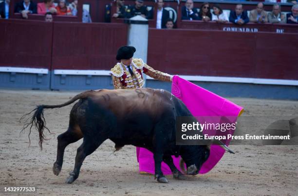 Andres Roca Rey during the traditional bullfight for the Dia de la Hispanidad, at the Plaza de Toros de Las Ventas, on October 12 in Madrid, Spain.