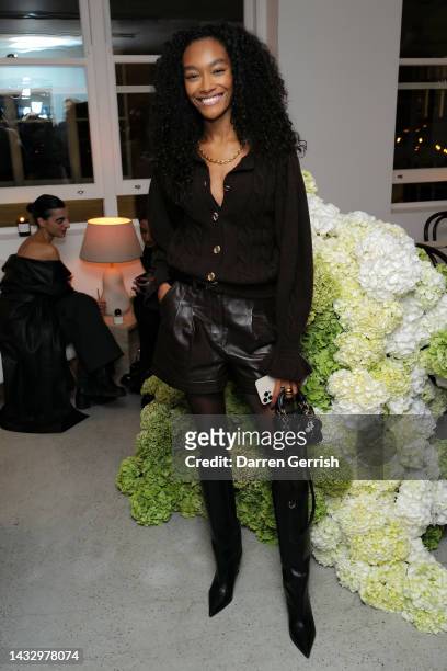 Cheyenne Maya Carty attends the BYREDO Eyes Closed Dinner, hosted by Ben Gorham and Alasdair McLellan at the Byredo Store on October 12, 2022 in...