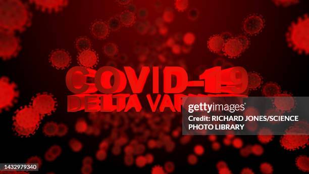 covid-19 delta variant, illustration - delta variante covid 19 stock-grafiken, -clipart, -cartoons und -symbole