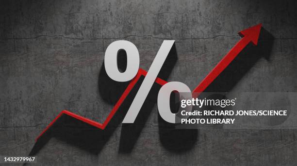 stockillustraties, clipart, cartoons en iconen met increasing interest rate, illustration - rente